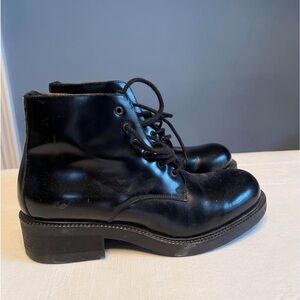 Black Full Leather Ankle Boots